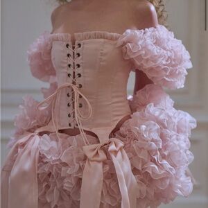 Elegant Pink Ruffled Set